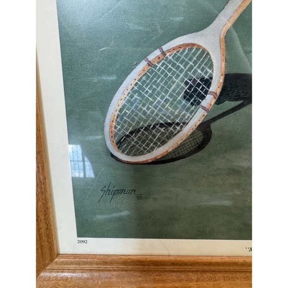 RARE Vintage Barbara Shipman Print- Framed- Tennis- Art- Fast Ship- Mommy's Love - Picture 3 of 3